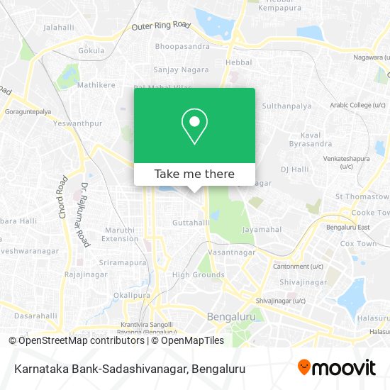 Karnataka Bank-Sadashivanagar map