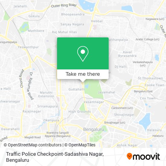 Traffic Police Checkpoint-Sadashiva Nagar map