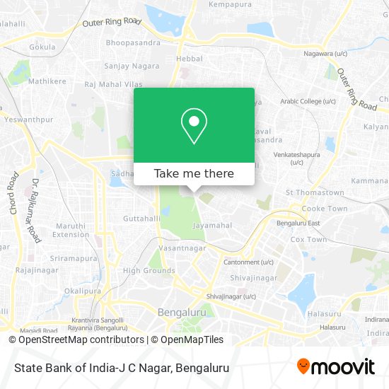 State Bank of India-J C Nagar map