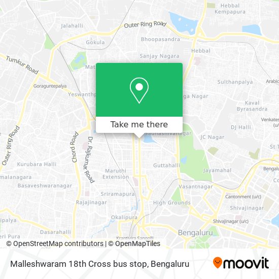 Malleshwaram 18th Cross bus stop map