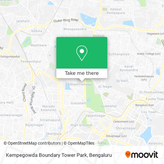 Kempegowda Boundary Tower Park map