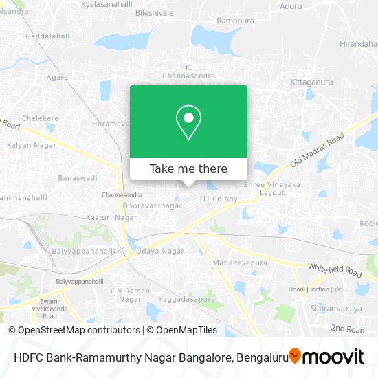 HDFC Bank-Ramamurthy Nagar Bangalore map