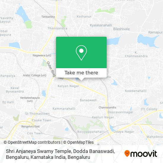 Shri Anjaneya Swamy Temple, Dodda Banaswadi, Bengaluru, Karnataka India map