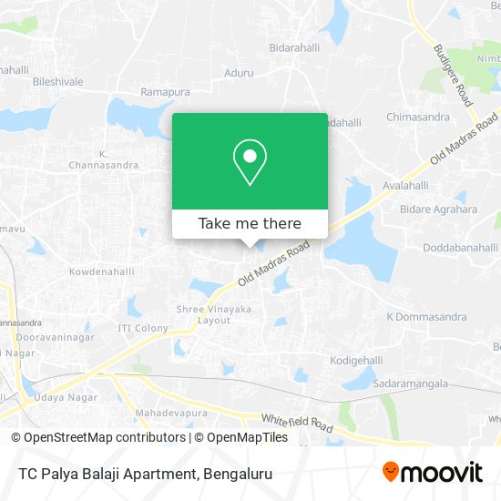 TC Palya Balaji Apartment map