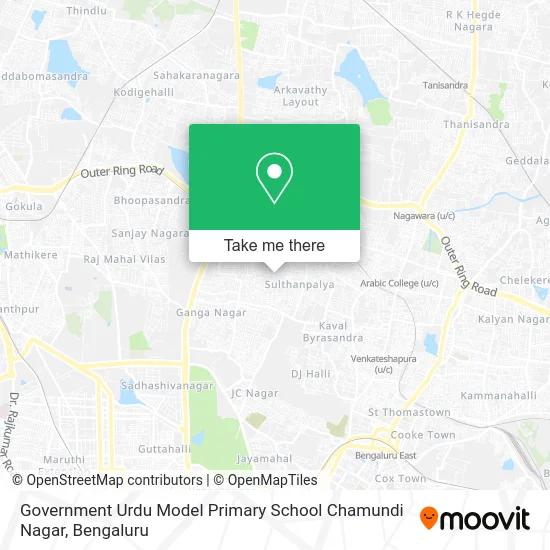 Government Urdu Model Primary School Chamundi Nagar map