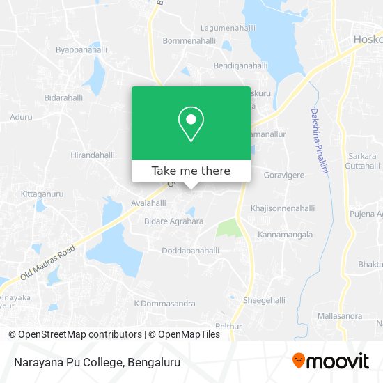 Narayana Pu College map