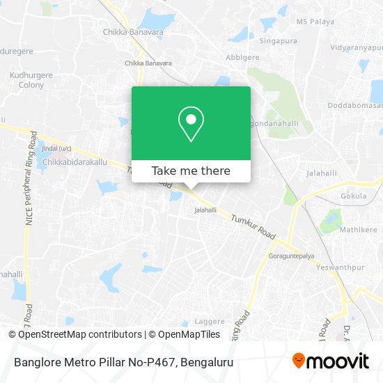 Banglore Metro Pillar No-P467 map