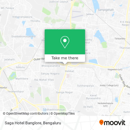 Saga Hotel Banglore map