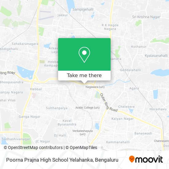 Poorna Prajna High School Yelahanka map