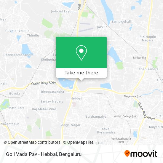 Goli Vada Pav - Hebbal map