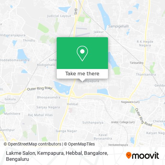 Lakme Salon, Kempapura, Hebbal, Bangalore map