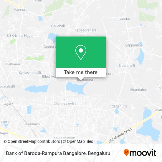 Bank of Baroda-Rampura Bangalore map