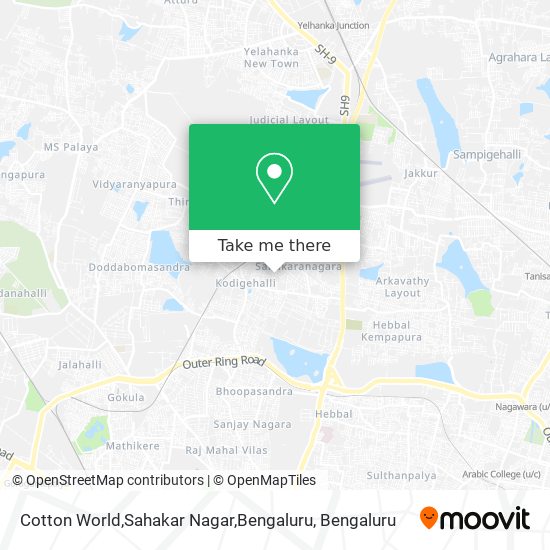 Cotton World,Sahakar Nagar,Bengaluru map