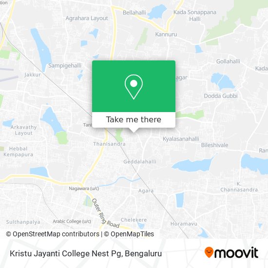 Kristu Jayanti College Nest Pg map