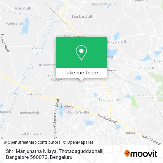 Shri Manjunatha Nilaya, Thotadaguddadhalli, Bangalore 560073 map