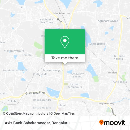 Axis Bank-Sahakaranagar map