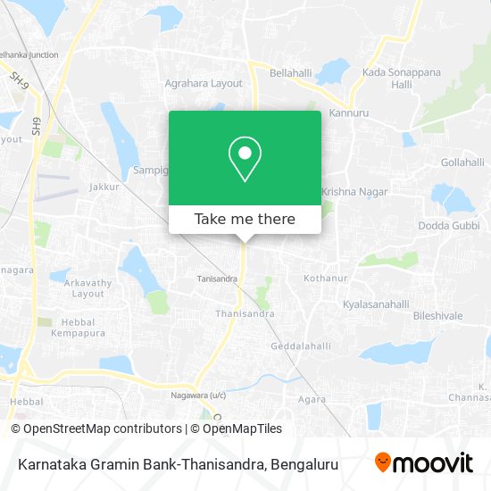 Karnataka Gramin Bank-Thanisandra map