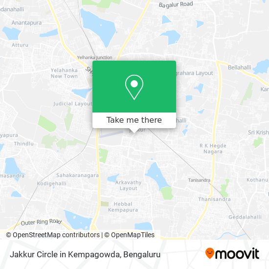 Jakkur Circle in Kempagowda map
