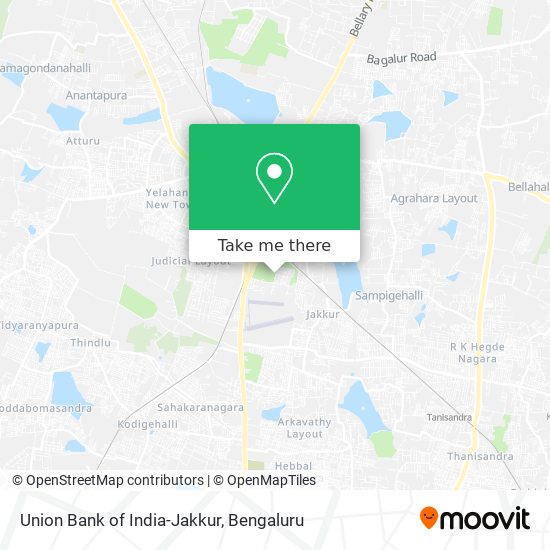 Union Bank of India-Jakkur map