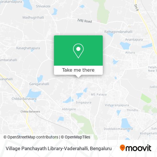 Village Panchayath Library-Vaderahalli map