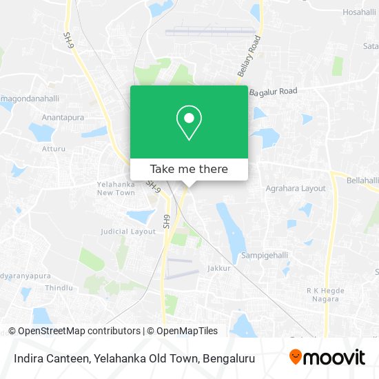 Indira Canteen, Yelahanka Old Town map