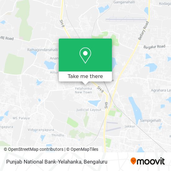 Punjab National Bank-Yelahanka map