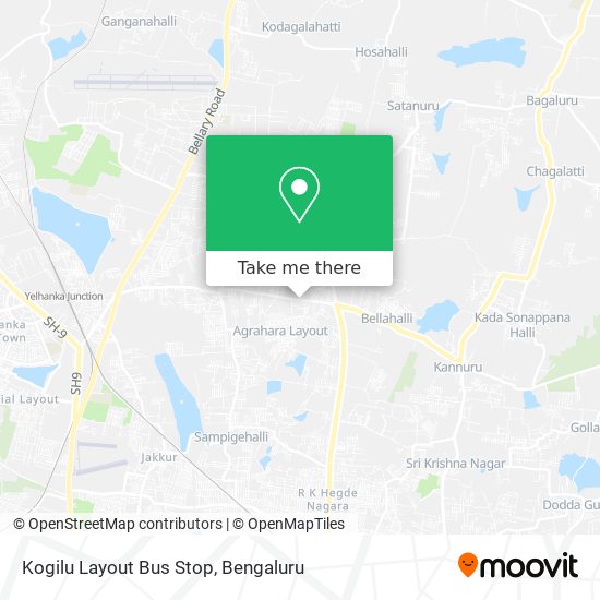 Kogilu Layout Bus Stop map