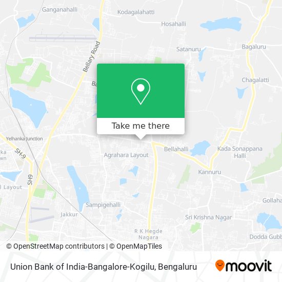 Union Bank of India-Bangalore-Kogilu map