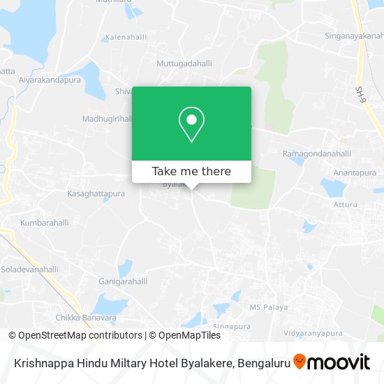 Krishnappa Hindu Miltary Hotel Byalakere map