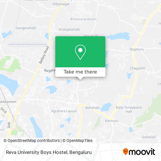 Reva University Boys Hostel map