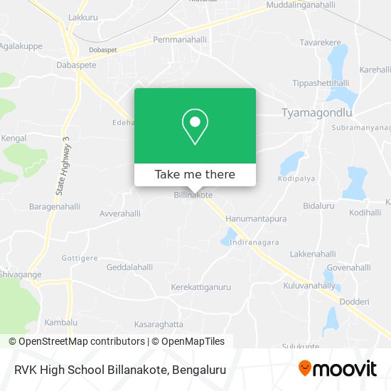 RVK High School Billanakote map