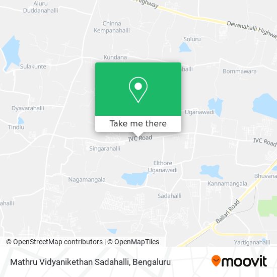 Mathru Vidyanikethan Sadahalli map