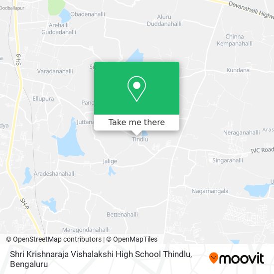 Shri Krishnaraja Vishalakshi High School Thindlu map