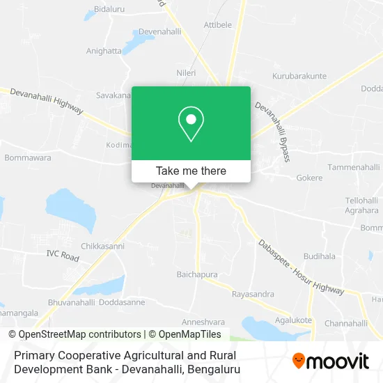 Primary Co-Operative Agricultural and Rural Development Bank-Devanahalli map