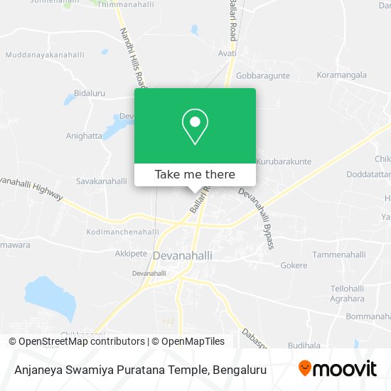 Anjaneya Swamiya Puratana Temple map