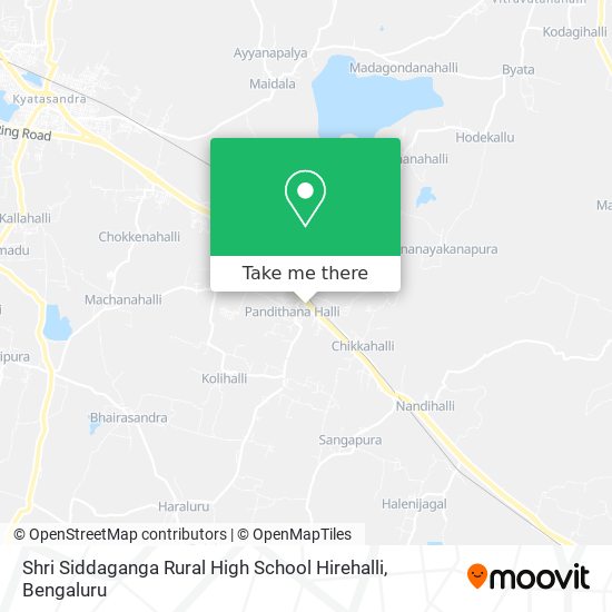 Shri Siddaganga Rural High School Hirehalli map