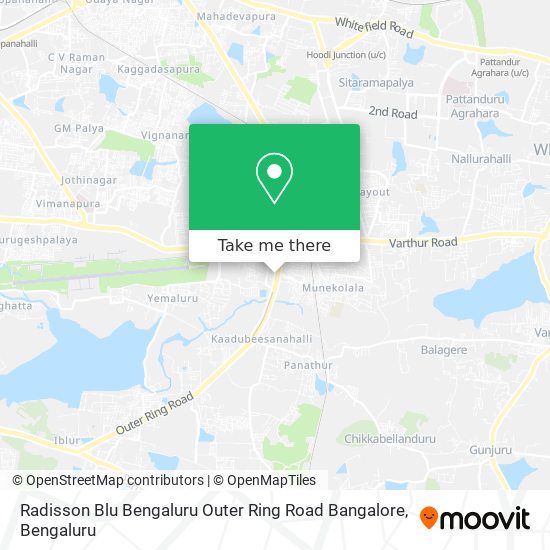 Radisson Blu Bengaluru Outer Ring Road Bangalore map