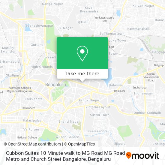 Cubbon Suites 10 Minute walk to MG Road MG Road Metro and Church Street Bangalore map
