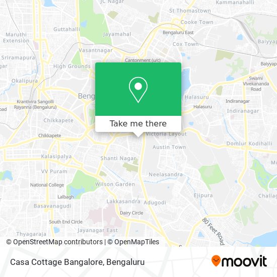 Casa Cottage Bangalore map