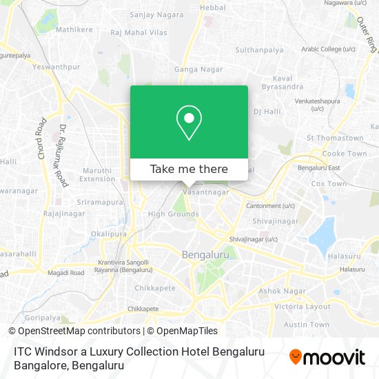 ITC Windsor a Luxury Collection Hotel Bengaluru Bangalore map