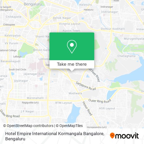 Hotel Empire International Kormangala Bangalore map