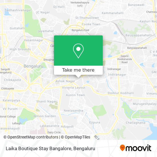 Laika Boutique Stay Bangalore map