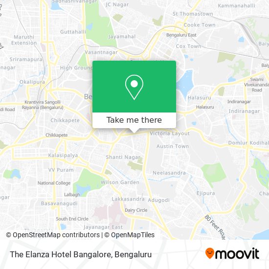 The Elanza Hotel Bangalore map