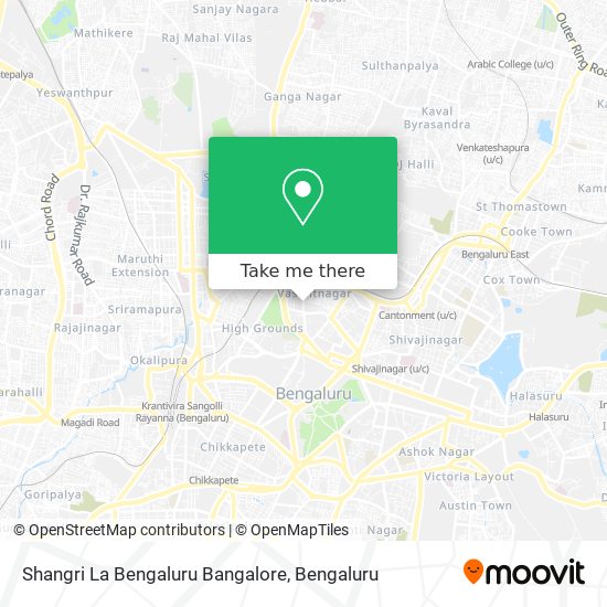 Shangri La Bengaluru Bangalore map