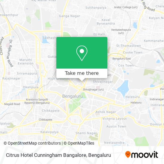 Citrus Hotel Cunningham Bangalore map