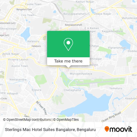 Sterlings Mac Hotel Suites Bangalore map