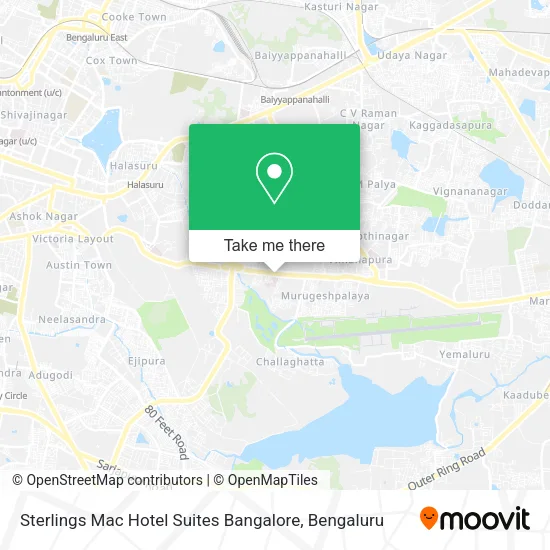 Sterlings Mac Hotel Suites Bangalore map