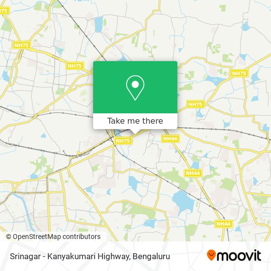 Srinagar - Kanyakumari Highway map