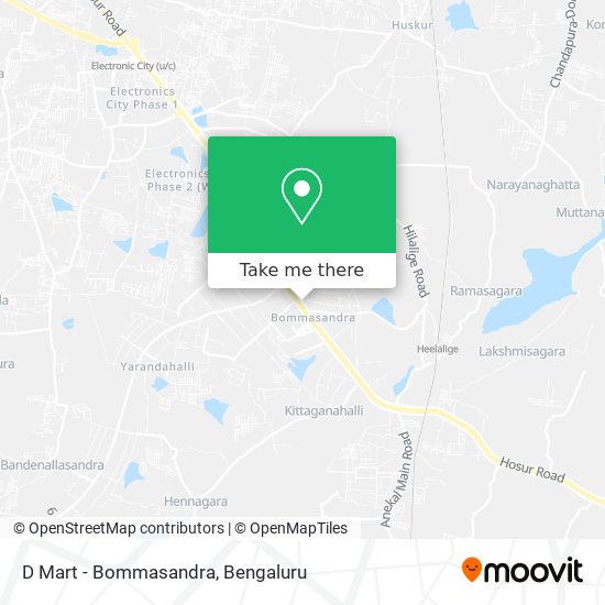 D Mart - Bommasandra map