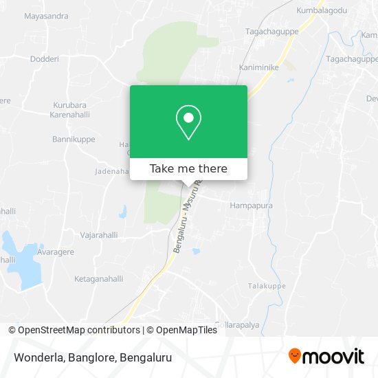 Wonderla, Banglore map